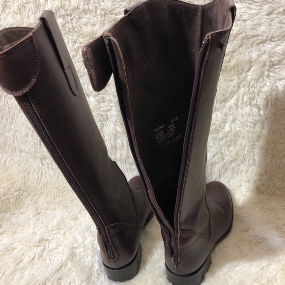 Steve Madden Leather Riding Boots Knee High Back zip Size 6.5 - Picture 5 of 8